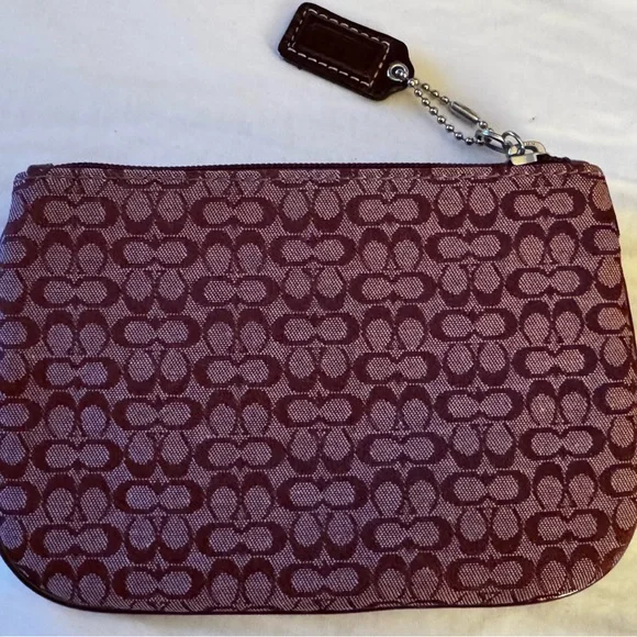 Coach Burgundy Patterned Clutch - Picture 2 of 4